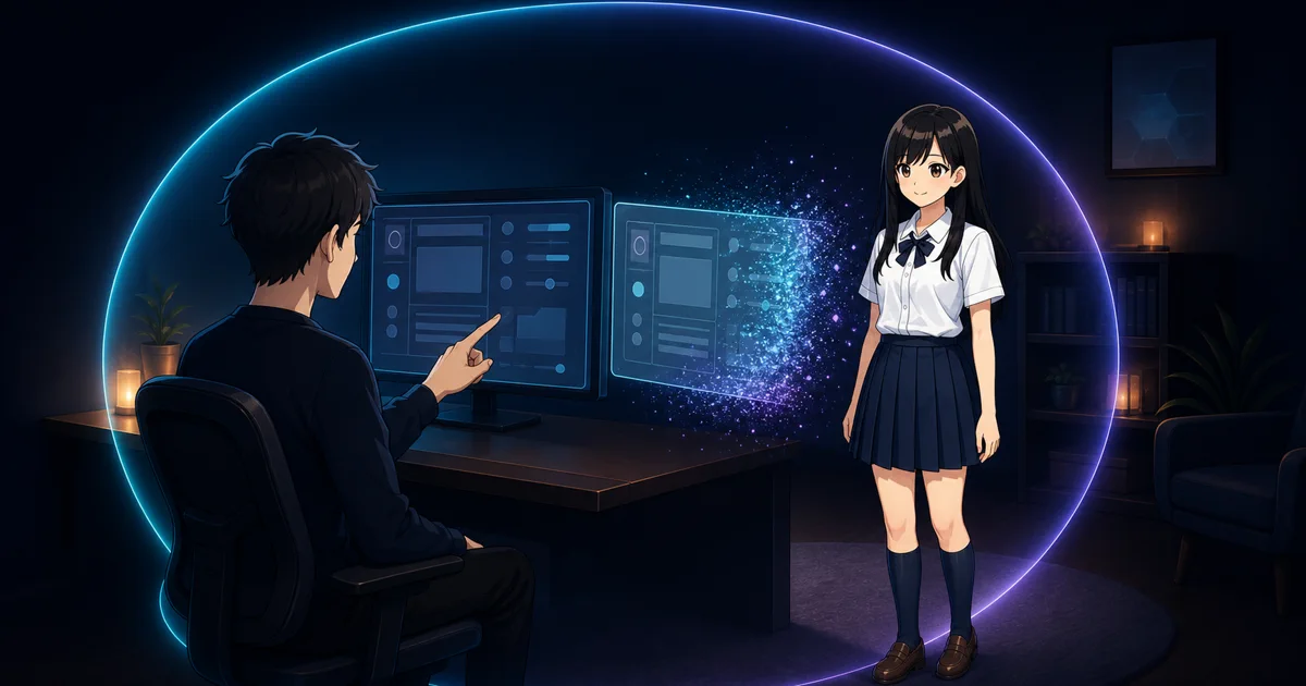 Mia takes one careful glance at a confusing screen for the person using it.
